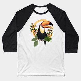 tropical floral toucan Baseball T-Shirt